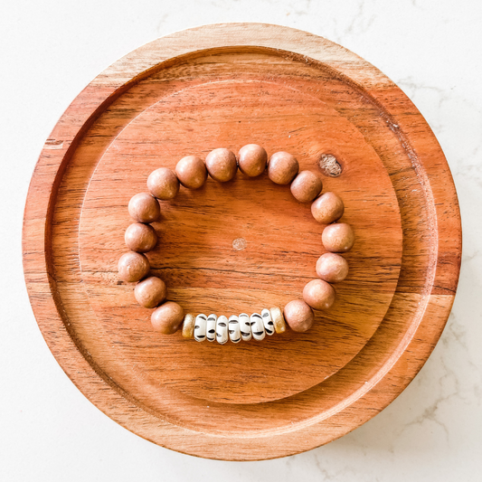 Brown + Carved Mala Bone